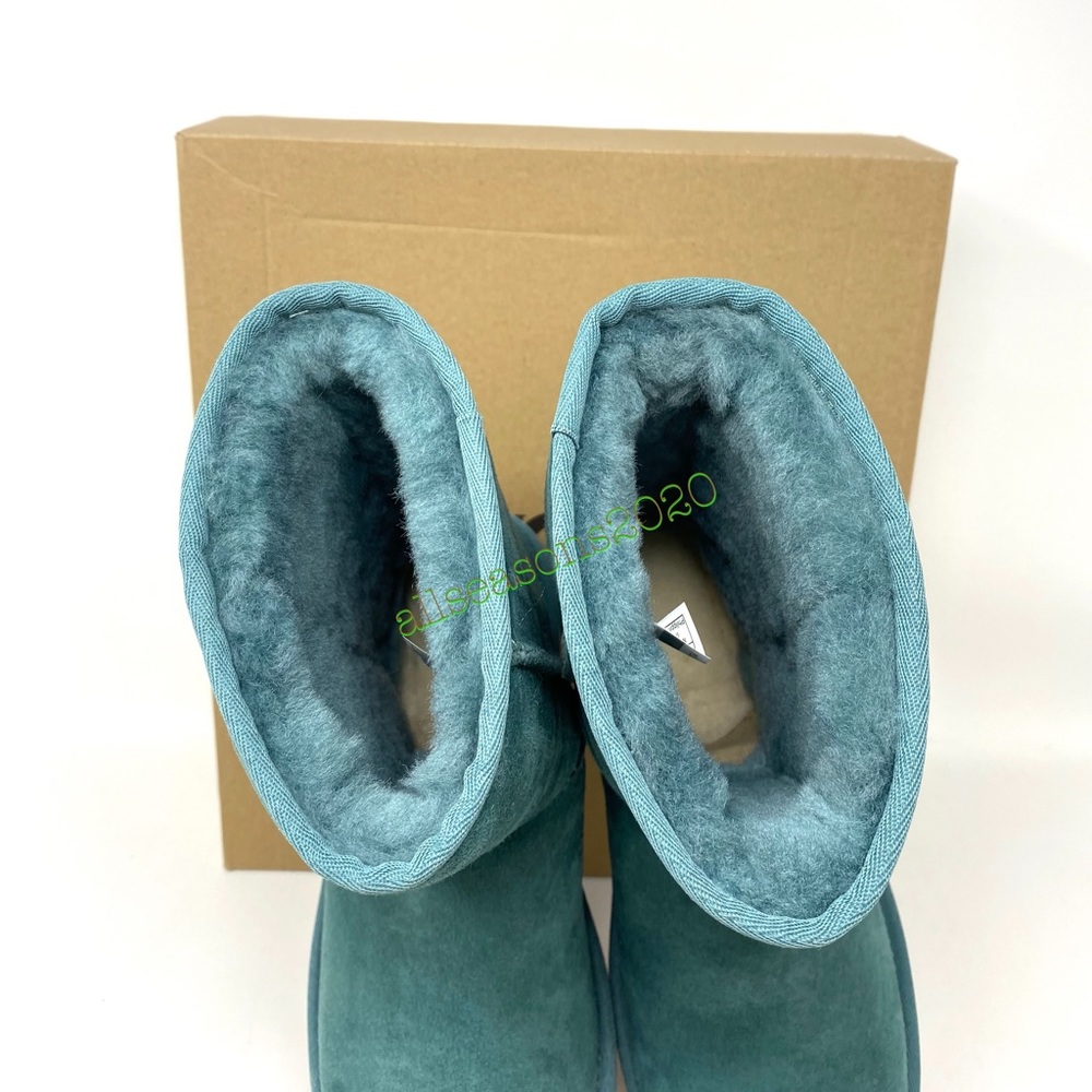 UGG Classic Short 2 Women’s Boots Green Suede Fur - Picture 6 of 9